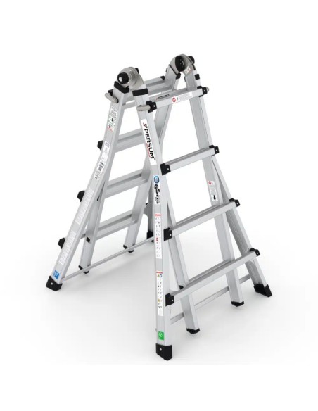 Escalera profesional multiposición y telescópica Aquiles 4x4 peldaños | PERSUM