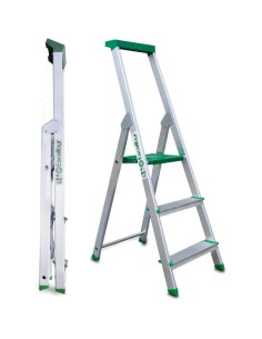 Escada profissional em tesoura de 3 degraus - ESCALIBUR