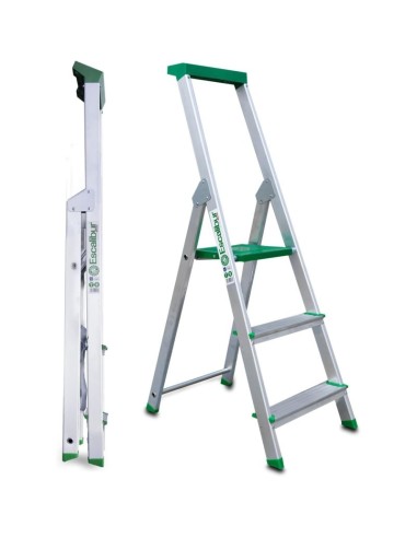 Escada profissional em tesoura de 3 degraus - ESCALIBUR