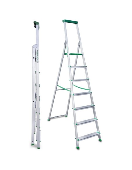 Escada profissional em tesoura de 7 degraus - ESCALIBUR