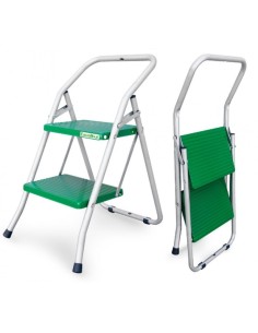 Taburete doméstico de acero galvanizado y 2 peldaños - Escalibur