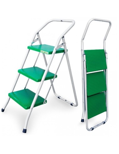 Taburete doméstico de acero galvanizado y 3 peldaños - Escalibur