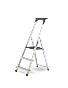 Escalera plegable profesional de 3 a 5 peldaños con bandeja de herramientas - DRABEST