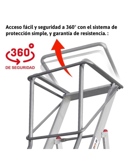 Escalera profesional de almacén de 6 peldaños - FARAONE