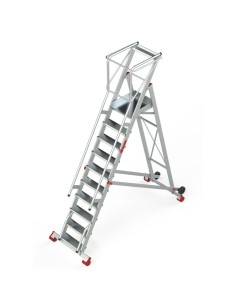 Escalera profesional de almacén de 10 peldaños - FARAONE