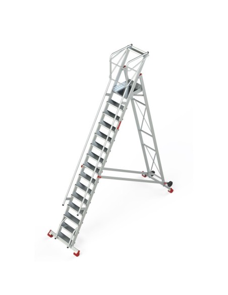 Escalera profesional de almacén de 15 peldaños - FARAONE
