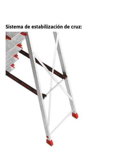 Escalera profesional de almacén ELEGANCE de 5 peldaños - FARAONE