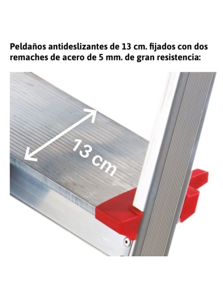 Escalera profesional de almacén ELEGANCE de 7 peldaños - FARAONE