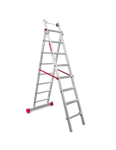 Escada profissional multiusos EN1400 de dois corpos e 8 degraus - FARAONE