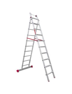 Escalera profesional multiuso EN1400 de dos tramos y 10 peldaños - FARAONE