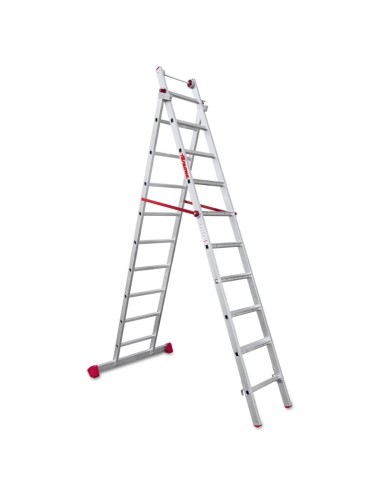 Escalera profesional multiuso EN1400 de dos tramos y 10 peldaños - FARAONE