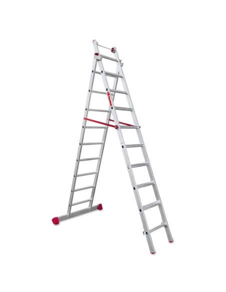 Escalera profesional multiuso EN1400 de dos tramos y 10 peldaños - FARAONE