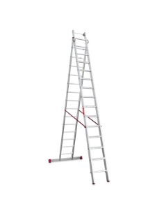 Escalera profesional multiuso EN1400 de dos tramos y 15 peldaños - FARAONE