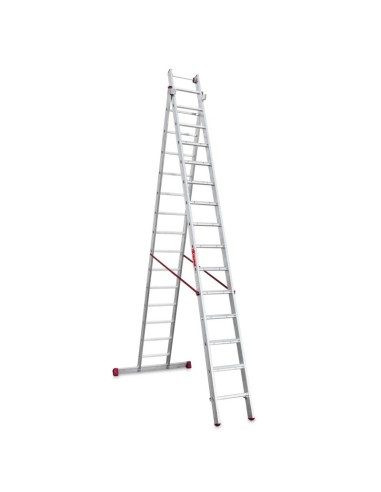 Escalera profesional multiuso EN1400 de dos tramos y 15 peldaños - FARAONE