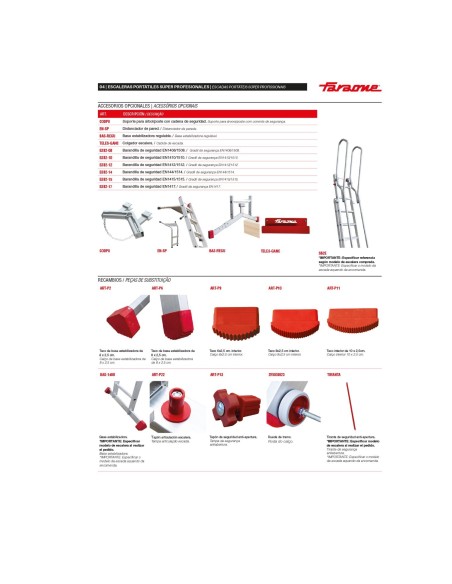 Escalera profesional multiuso EN1400 de dos tramos y 17 peldaños - FARAONE