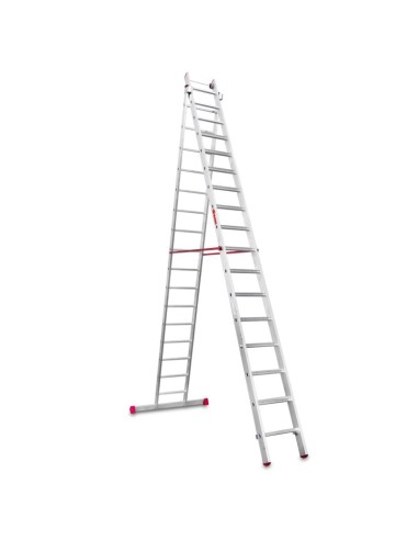 Escalera profesional multiuso EN1400 de dos tramos y 17 peldaños - FARAONE