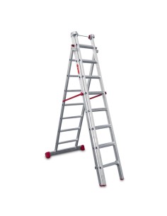 Escada profissional multiusos EN1500 de três corpos e 8 degraus - FARAONE