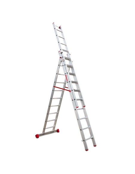 Escalera profesional multiuso EN1500 de tres tramos y 10 peldaños - FARAONE