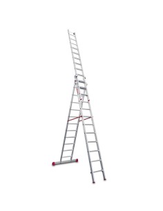 Escalera profesional multiuso EN1500 de tres tramos y 12 peldaños - FARAONE 2