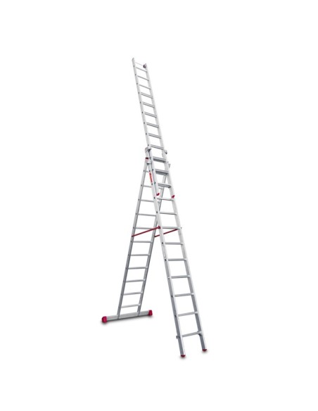 Escada profissional multiusos EN1500 de três corpos e 12 degraus - FARAONE