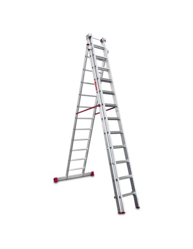 Escada profissional multiusos EN1500 de três corpos e 12 degraus - FARAONE