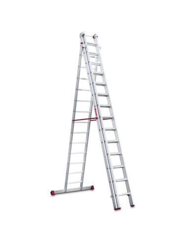 Escalera profesional multiuso EN1500 de tres tramos y 14 peldaños - FARAONE