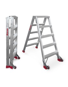 Escalera profesional de tijera NDS5 de doble subida y 5+5 peldaños - FARAONE