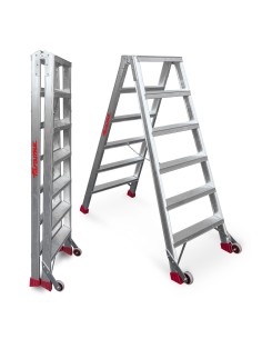 Escalera profesional de tijera NDS5 de doble subida y 6+6 peldaños - FARAONE