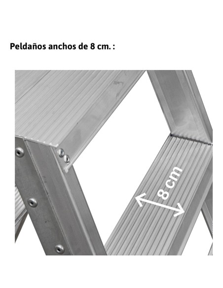 Escadote profissional NDS5 com subida dupla e 8+8 degraus - FARAONE