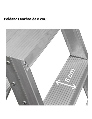 Escadote profissional NDS5 com subida dupla e 11+11 degraus - FARAONE