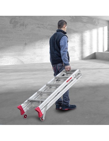 Escadote profissional NDS5 com subida dupla e 11+11 degraus - FARAONE