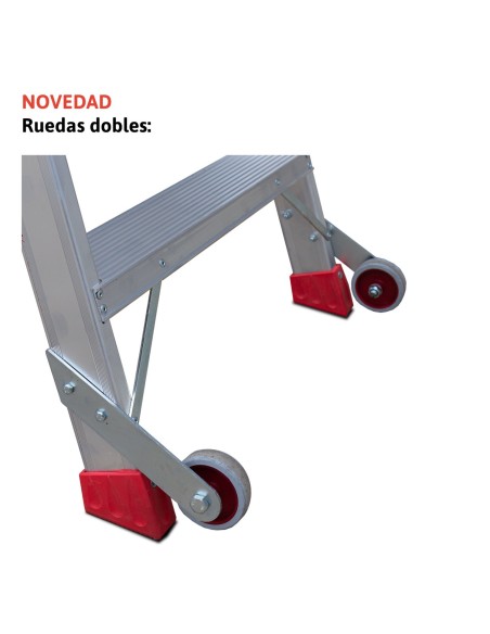 Escadote profissional NDS5 com subida dupla e 11+11 degraus - FARAONE