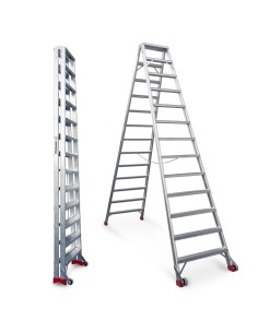 Escadote profissional NDS5 com subida dupla e 13+13 degraus - FARAONE