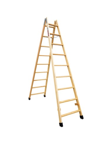 Escalera profesional de doble subida LD08 y 9+9 peldaños - FARAONE