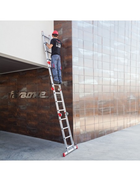 Escada profissional articulada e multiusos EA614 com 14 degraus - FARAONE