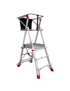 Escada profissional dobrável e ajustável PLS3 com 3 degraus - FARAONE