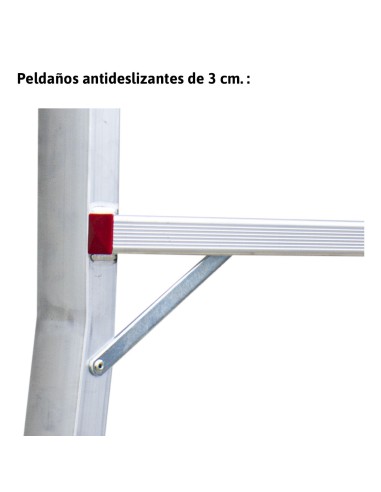 Escada profissional dobrável e ajustável PLS3 com 3 degraus - FARAONE