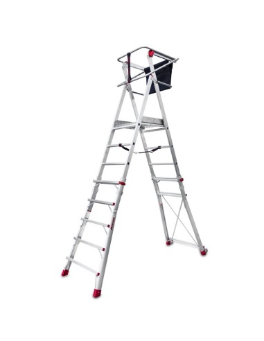 Escada profissional dobrável e ajustável PLS5 com 5 degraus - FARAONE