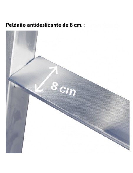 Escalera profesional de almacén de 5 a 8 peldaños - ESCALIBUR