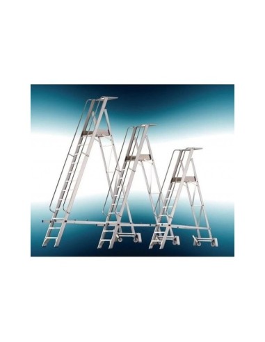 Escalera profesional y móvil de almacén. 1x7 peldaños