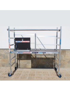 Andamio Plegable de aluminio 75x190 3m altura trabajo con trampilla y barra - XTREM 2