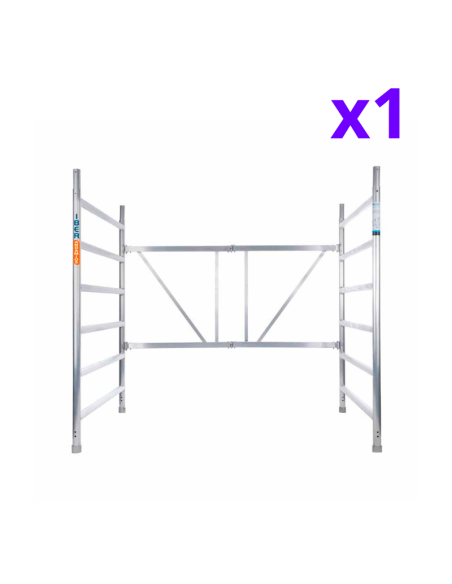 Andamio plegable de aluminio 135x190 - 3,85 m Altura de trabajo con y sin trampilla y barras