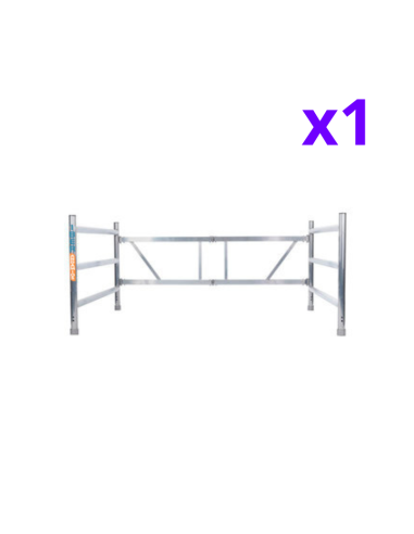Andamio plegable de aluminio 135x190 - 3,85 m Altura de trabajo con y sin trampilla y barras