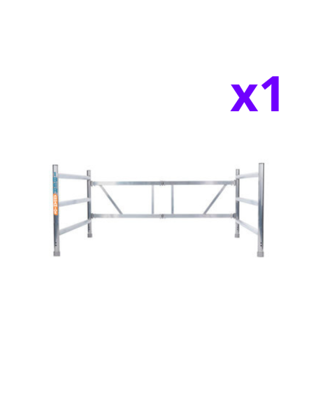 Andamio plegable de aluminio 135x190 - 3,85 m Altura de trabajo con y sin trampilla y barras