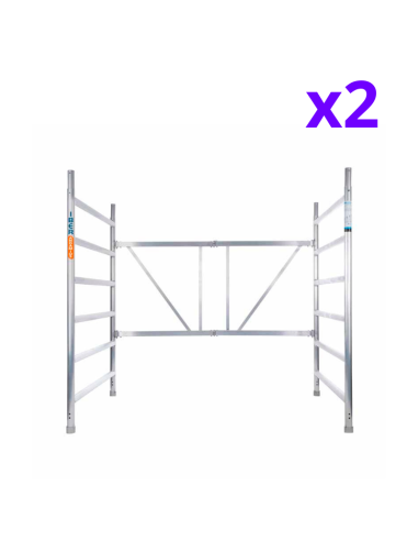 Andamio plegable de aluminio 135x190 - 4,70 m Altura de trabajo con y sin trampilla y barras