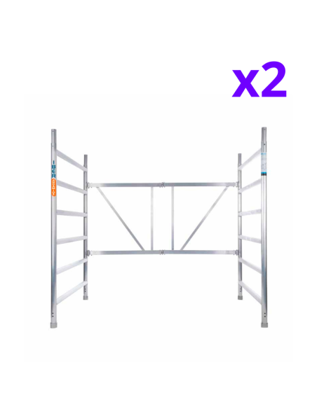 Andamio plegable de aluminio 135x190 - 4,70 m Altura de trabajo con y sin trampilla y barras