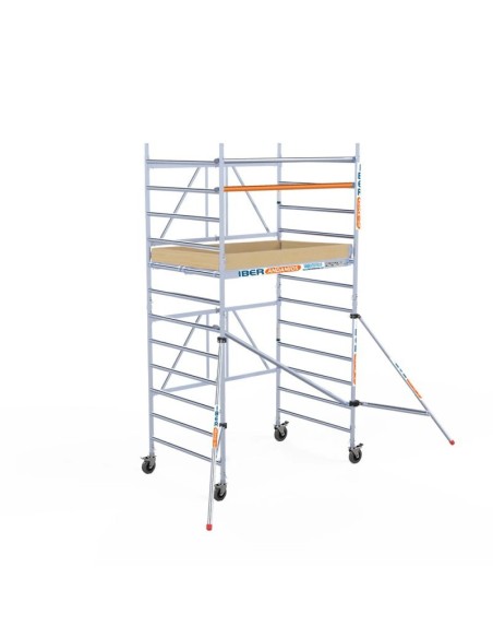 Andaime dobrável em alumínio 135x190 - 4,70 m Altura de trabalho CT, ST, estabilizadores e rodapés