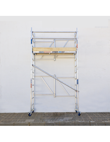 Andaime dobrável em alumínio 75x190 4,70m altura de trabalho com rodapés - XTREM