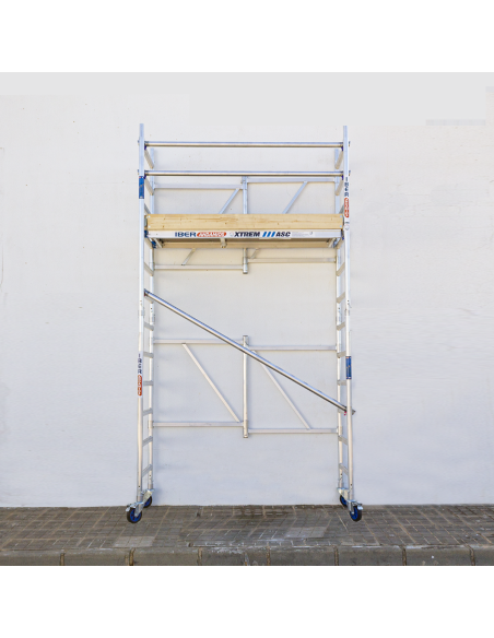 Andaime dobrável em alumínio 75x190 4,70m altura de trabalho com rodapés - XTREM