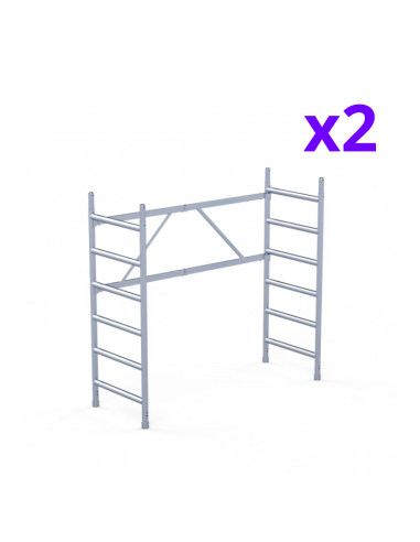 PROMO 2x1 Andamio plegable de aluminio 75x190 - 4,70 m Altura de trabajo